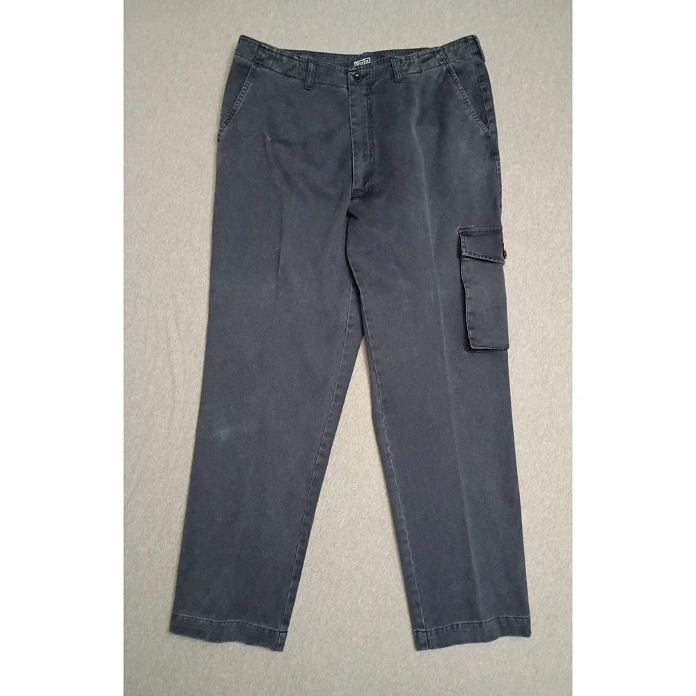 Polo Ralph Lauren Mens Cargo Pants Navy Blue Faded Cotton 38x32 974828594ABL